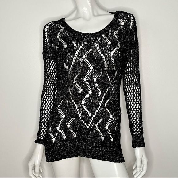 Loose Crochet Knit Sparkle Sweater XS - Picture 2 of 13